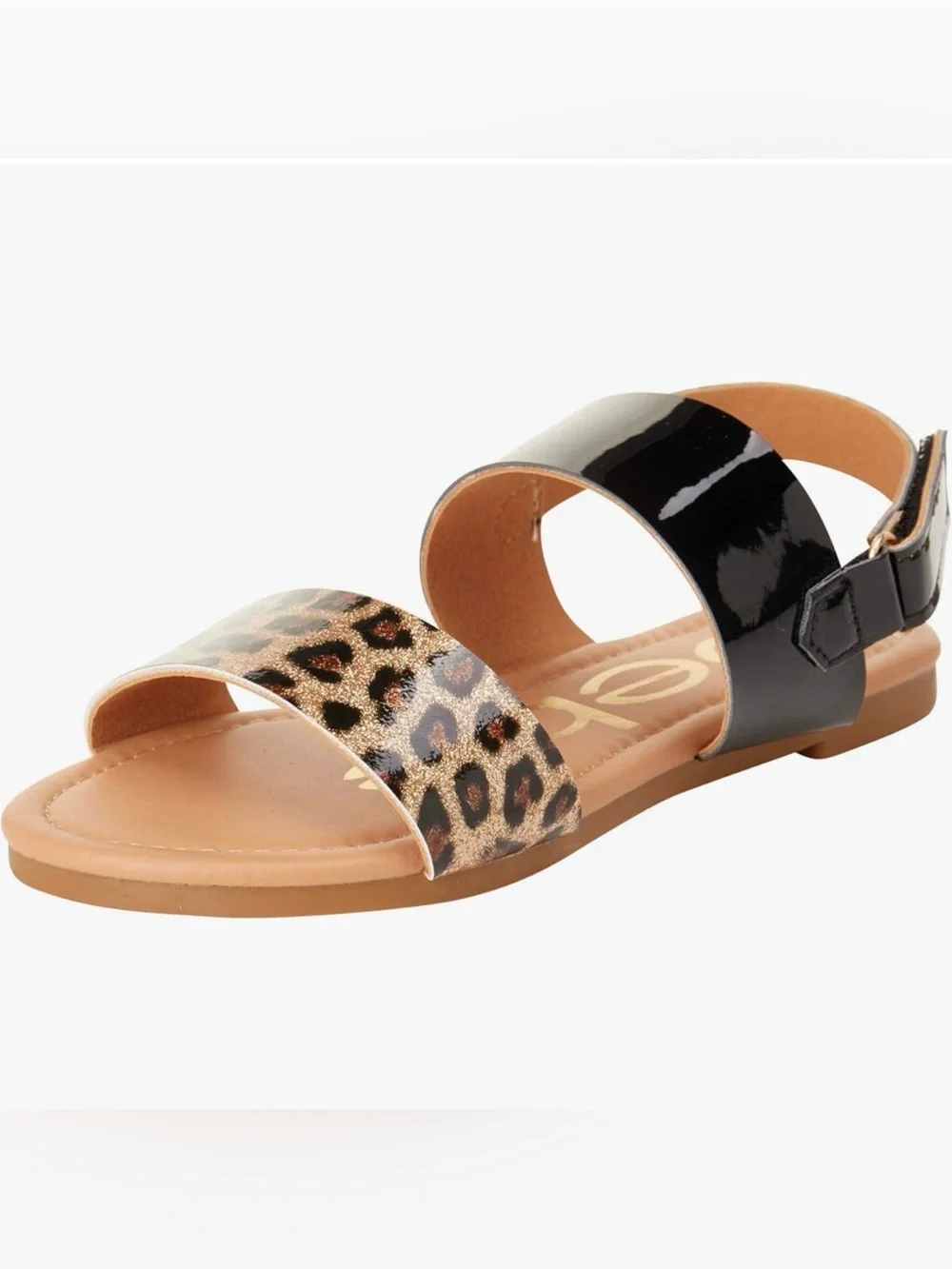 New! bebe glittery Leopard Black Girls Dress Sandals